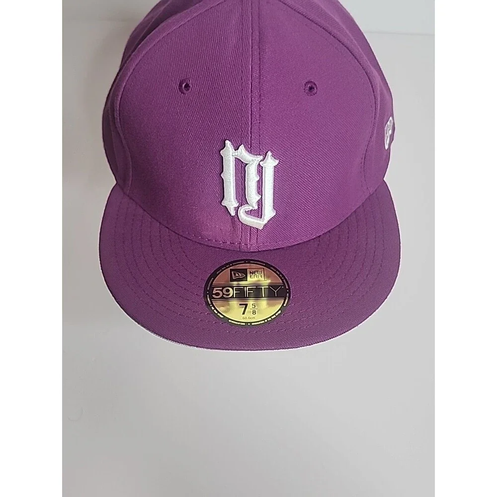 New Jersey New Era 59Fifty Purple Grape Hat Cap NJ Size 7 5/8 New